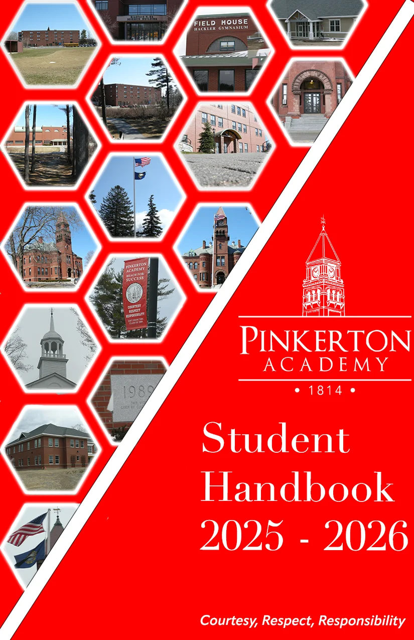 Student planner cover tiled photos of buildings on campus 
