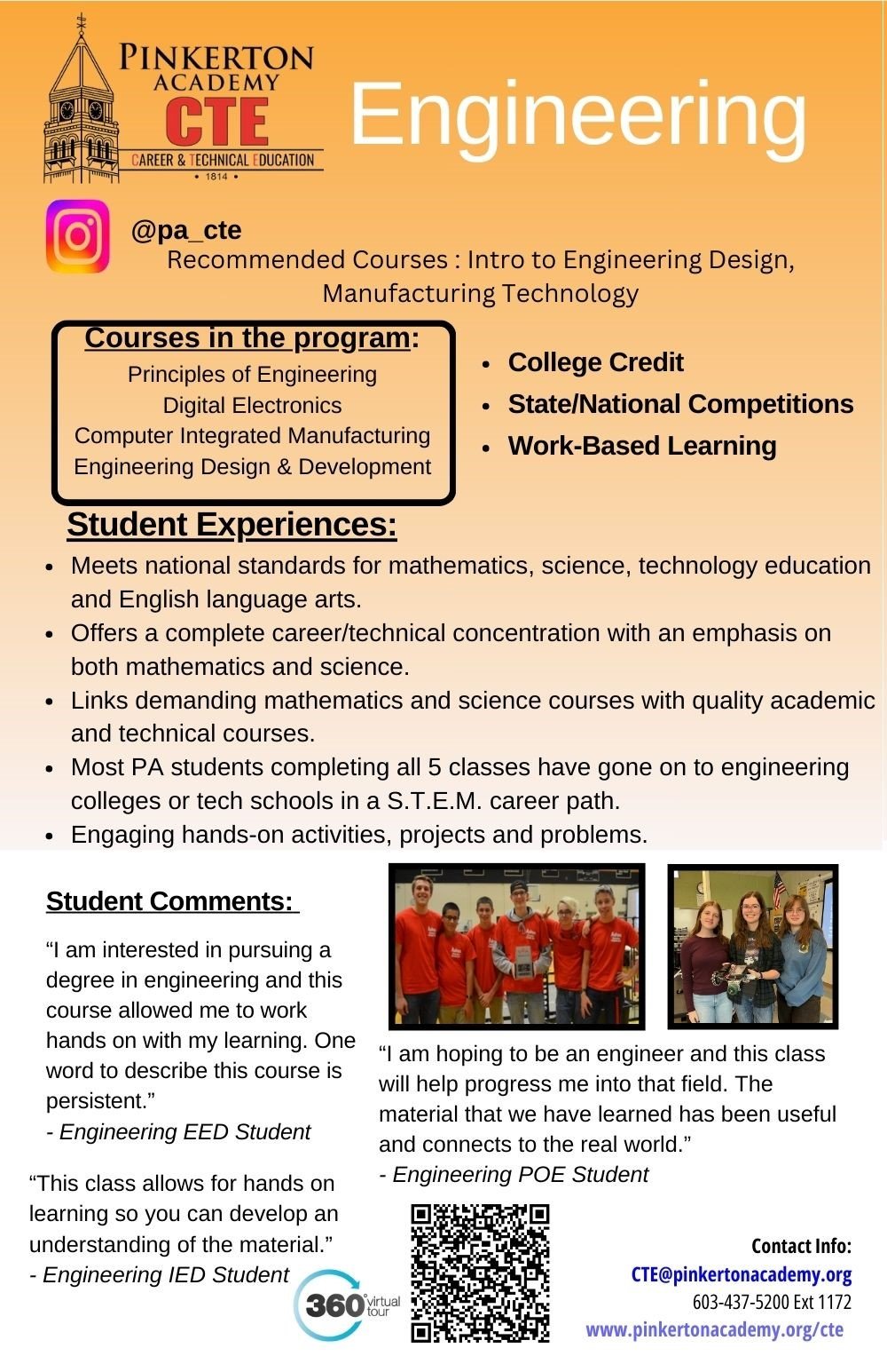 Career & Technical Education Programs Pinkerton Academy Pinkerton