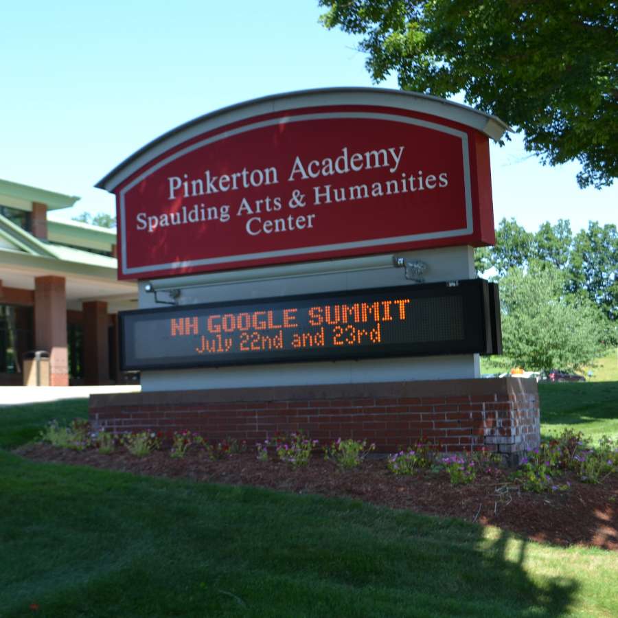 Pinkerton arts building sign