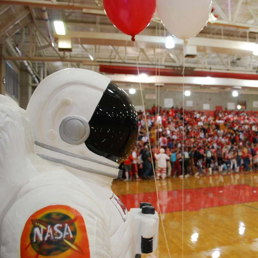Pinkerton Astros space suit at assembly